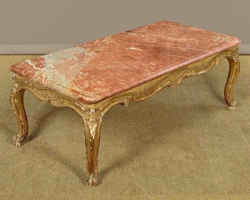 Giltwood & Marble Top Coffee Table C.1930