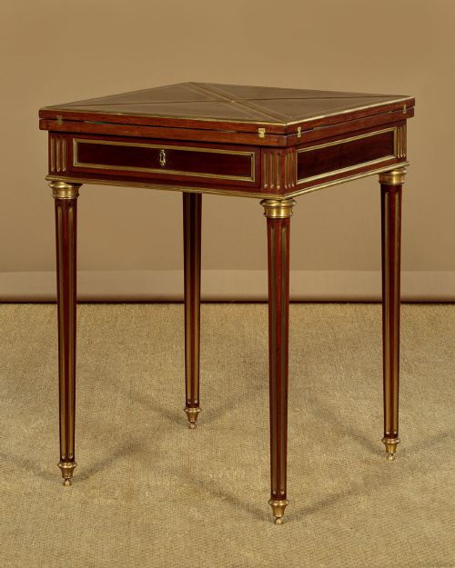 Brass Inlaid Envelope Games Table C.1920