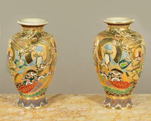 Pair of Large Satsuma Vases C.1930