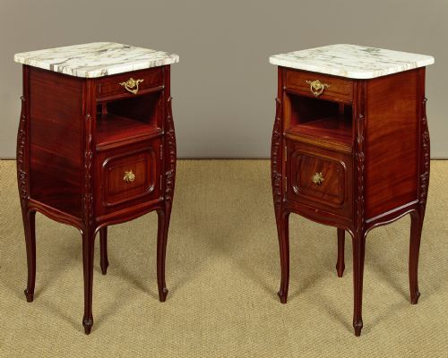 Pair of Marble Top Bedside Cabinets C.1890