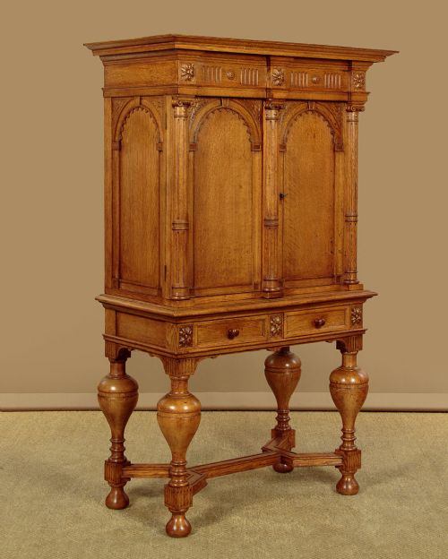 Dutch Oak Cabinet on Stand C.1930