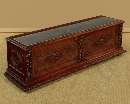 Carved Oak Ottoman Box Seat C.1890