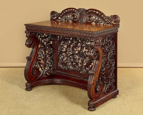 Anglo Indian Carved Rosewood Console Table C.1860