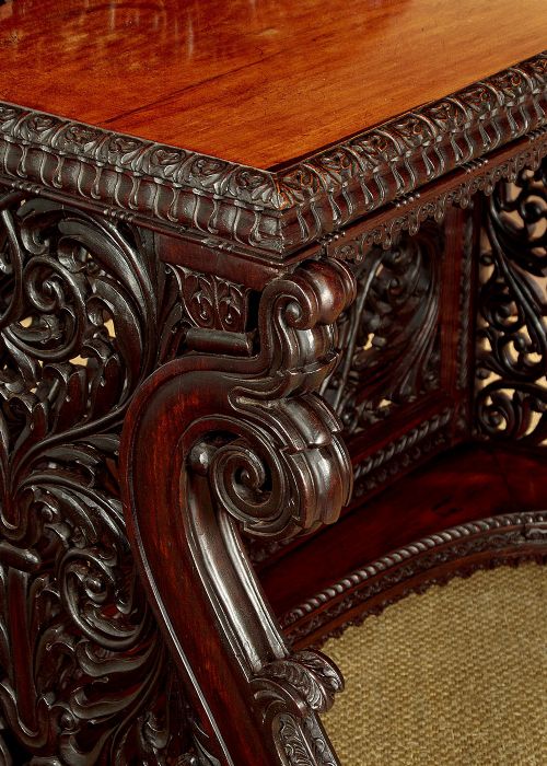 Anglo Indian Carved Rosewood Console Table c.1860 View VIII