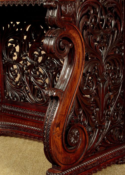 Anglo Indian Carved Rosewood Console Table c.1860 View IX