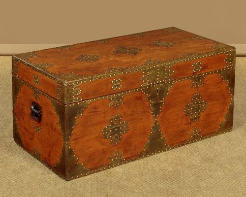 19th.c. Dutch Chest with Decorative Brasswork C.1880