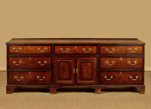 Long Georgian Oak Cheshire Dresser Base C.1810