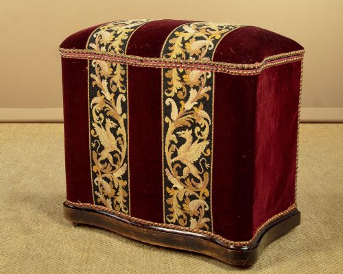 Upholstered Ottoman Log Box C.1890