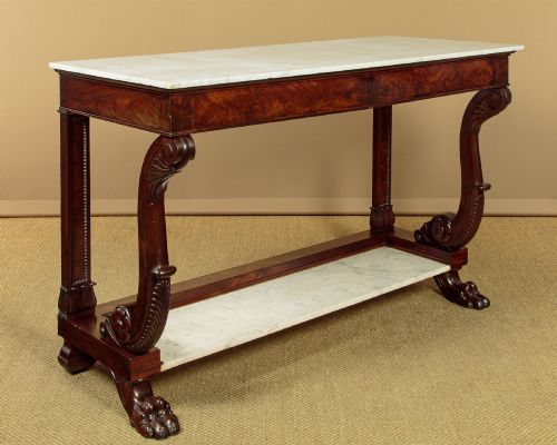 Large Marble Top Console Table or Serving Sideboard C.1840