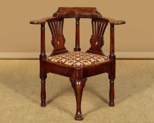 Georgian Oak Corner Armchair C.1780