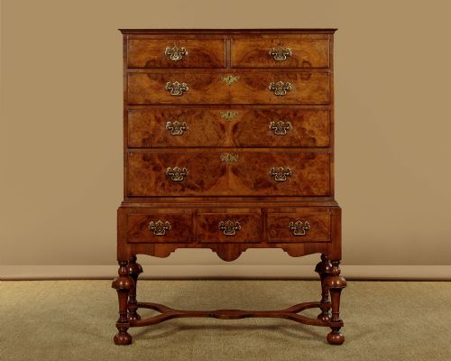 Walnut Chest on Stand c. 1930