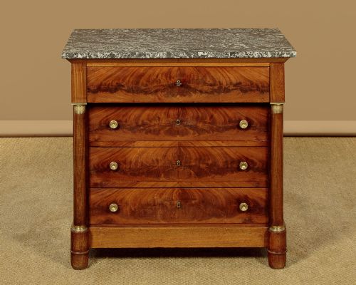 Small Empire Style Mahogany Chest of Drawers C.1930
