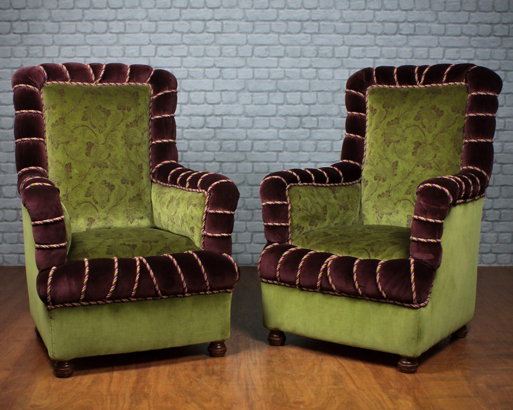Pair of Upholstered Armchairs c.1910.