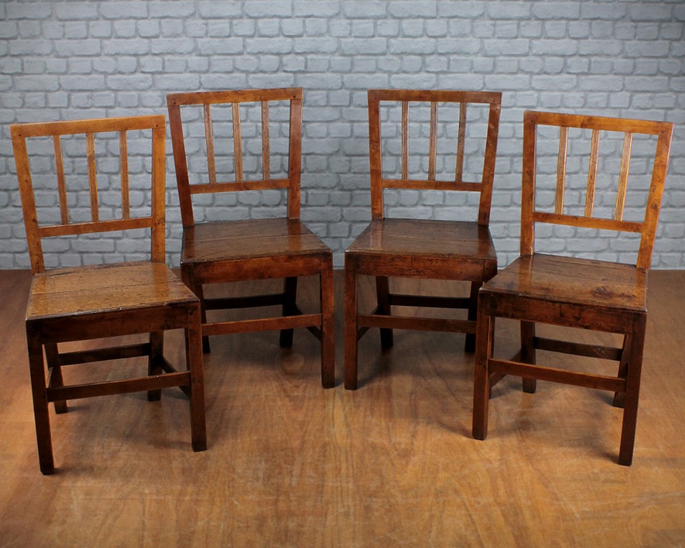 Four North Wales Fruitwood Chairs c.1810.