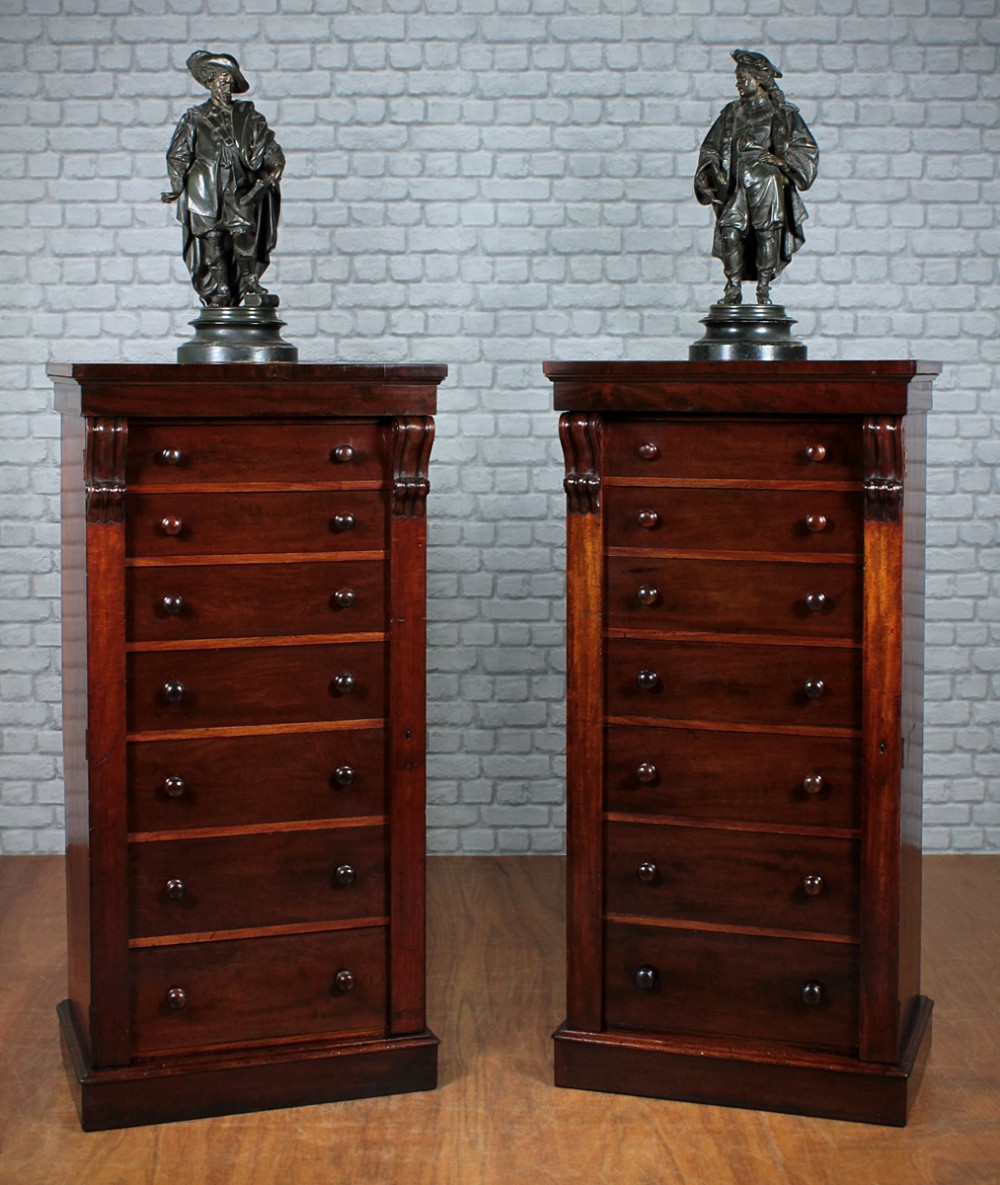 Pair Of Victorian Wellington Chests c.1860.