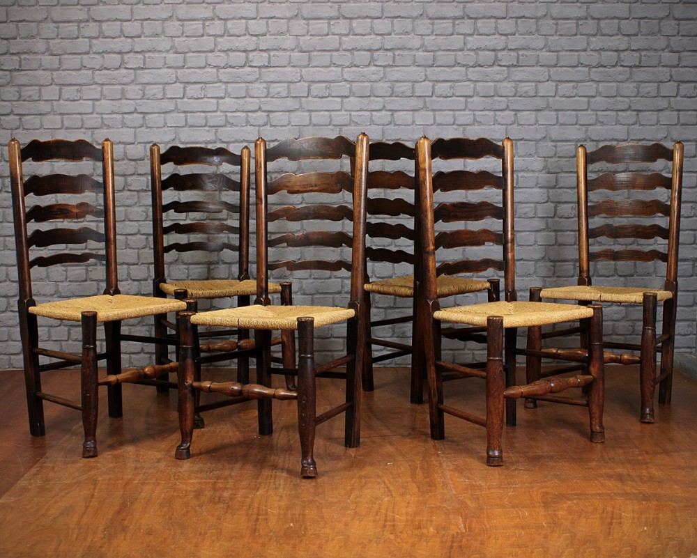 Set of Six Ladderback Chairs c.1860.