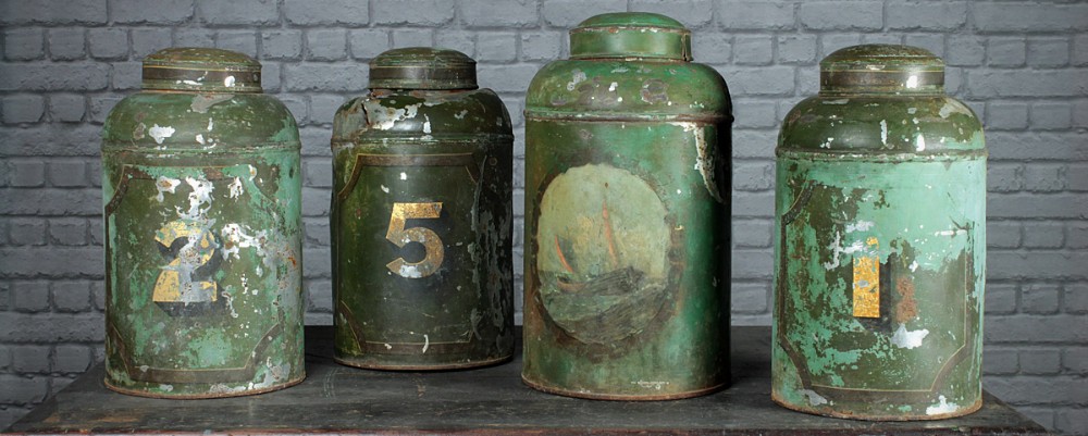 Four 19th.c. Tea Canisters c.1860.