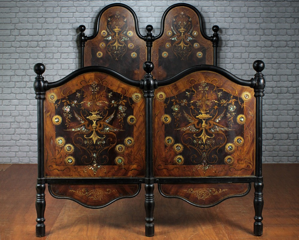 Painted Italian Double Bed c.1880.