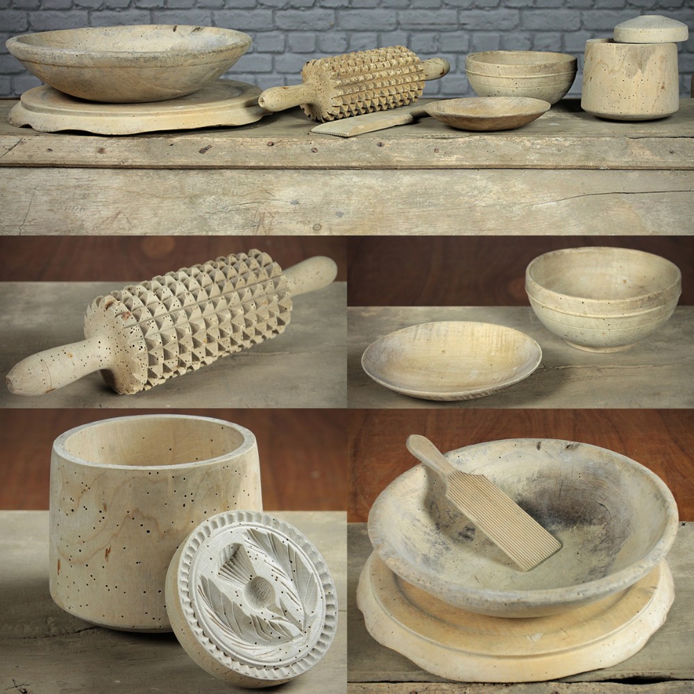 Collection of 19th.c. Treen Kitchenalia.