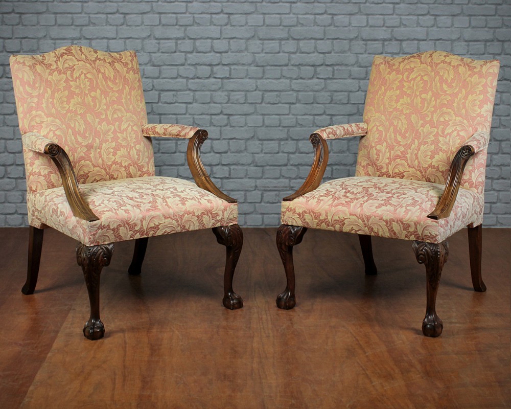 Pair Georgian Style Armchairs.
