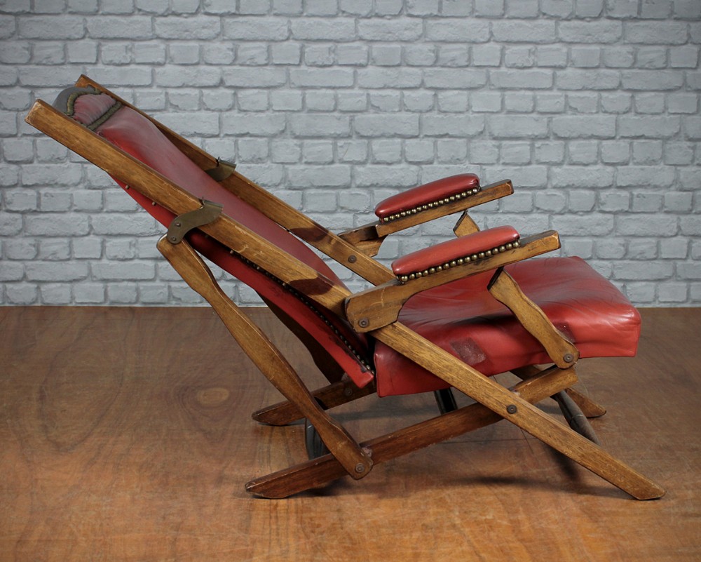 Victorian Reclining Campaign Armchair c.1900.