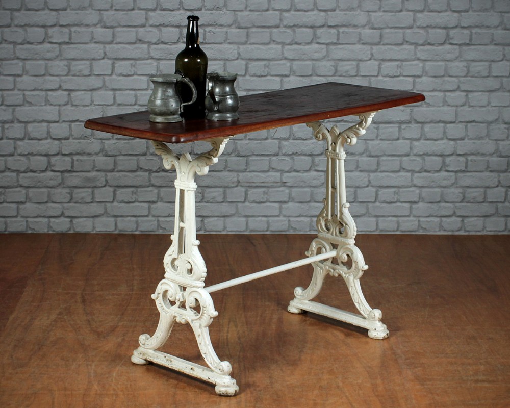 Cast Iron & Mahogany Tavern Table c.1890.