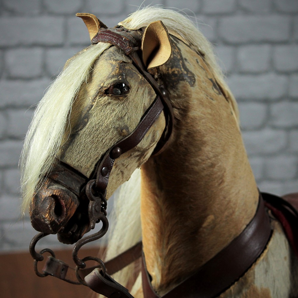 Pony Skin Rocking Horse c.1900.