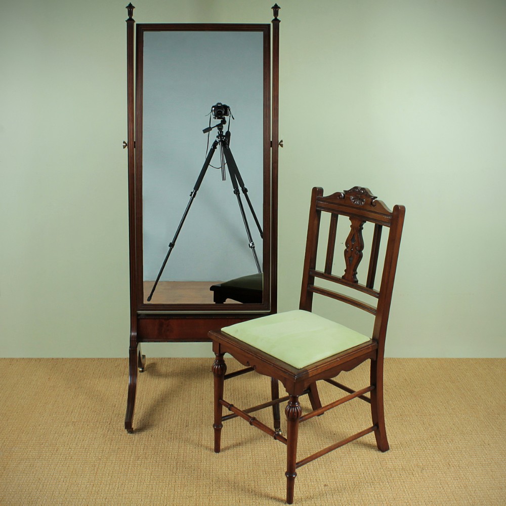 Edwardian Mahogany Cheval Dressing Mirror c.1910