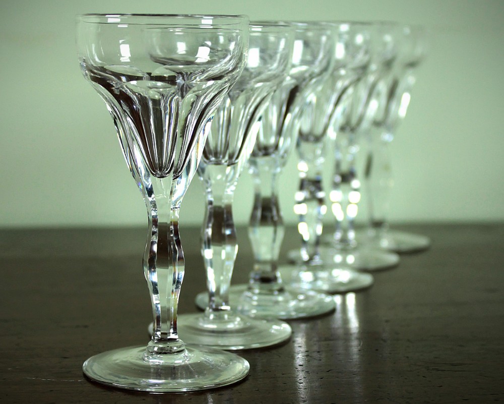 Set of 16 Lead Crystal Stem Glasses c.1890.