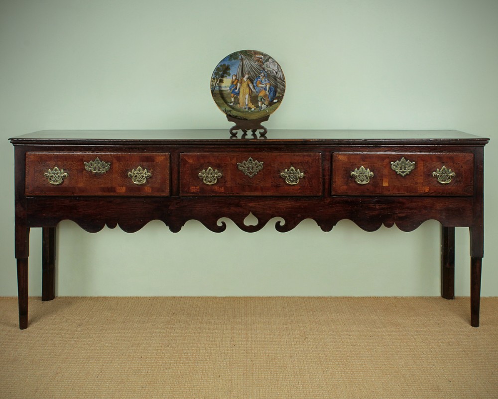 18th.c. English Midlands Open Dresser Base. c.1790.
