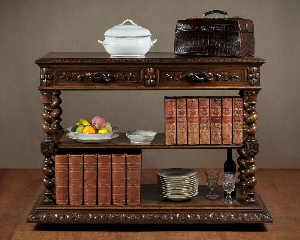 Late 19th.c. Carved Oak Serving Sideboard or Buffet c.1880