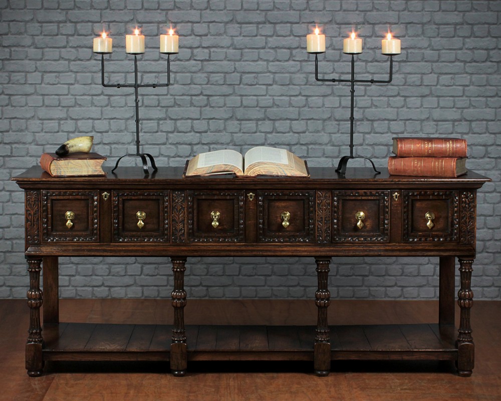 Early 20th.c. Jacobean Style Open Dresser c.1930.