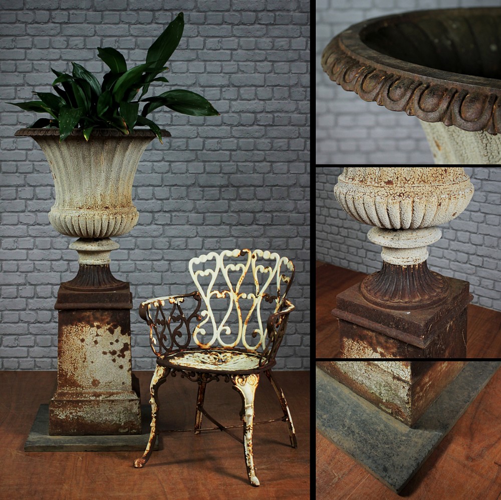 Large Cast Iron Urn on Stand c.1880.