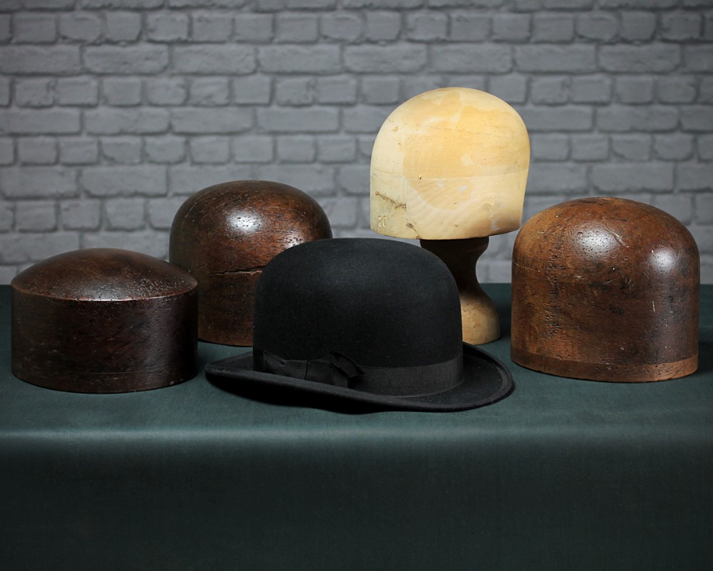 Four Vintage Treen Hat Blocks c.1920.
