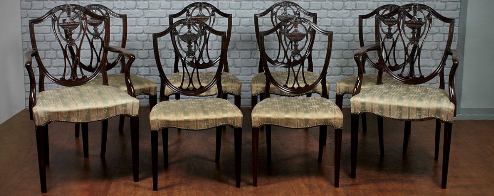 8 Sheraton Style Dining Chairs. c.1910.