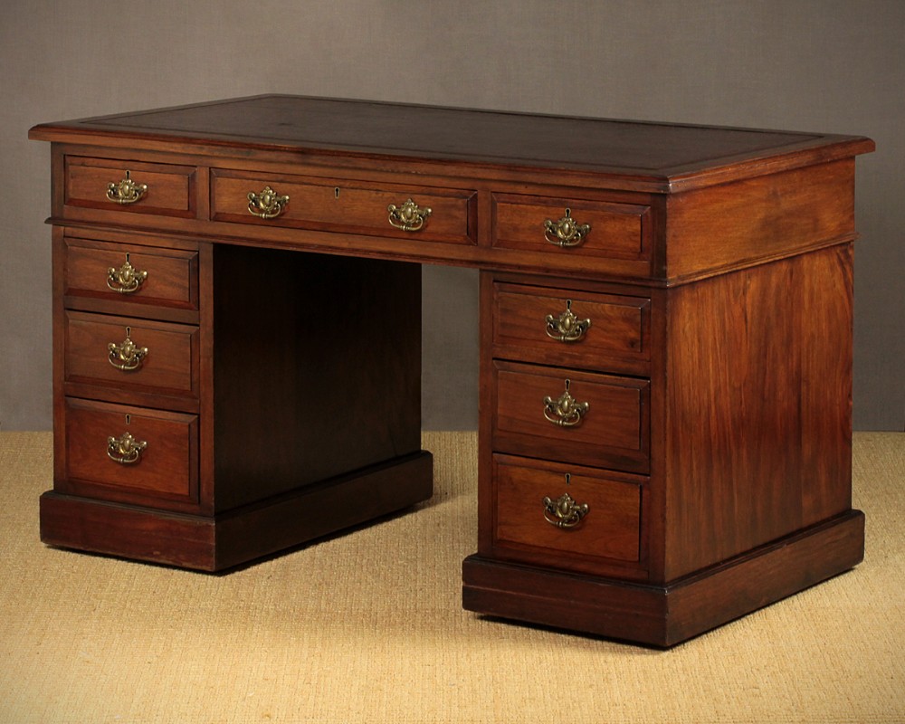 Walnut Pedestal Desk c.1890.