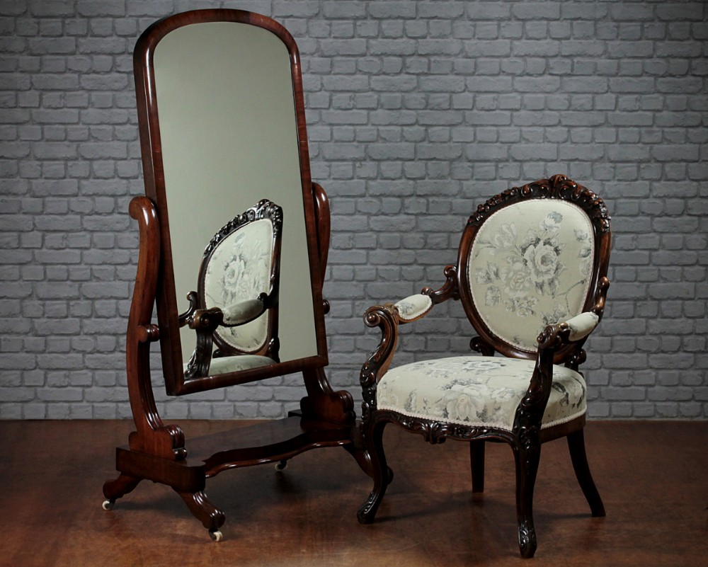 Mahogany Cheval Mirror c.1860.