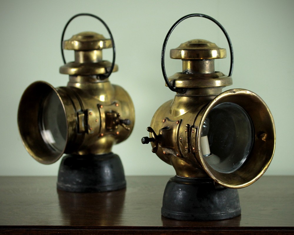 Pair of Lucas ‘King of The Road’ Motoring Lamps c.1915.