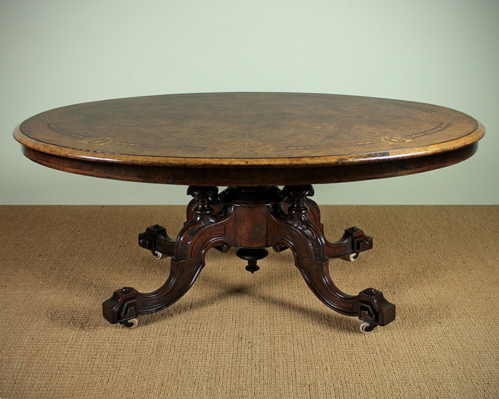 Reduced Burr Walnut Centre Table c.1870.