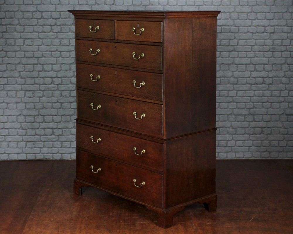 Early 19th.c. Oak Chest on Chest c.1810.