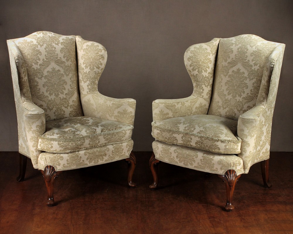 Pair of Queen Anne Wing Chairs c.1930.