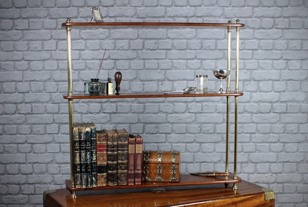 Late 19th.c. Brass and Teak Campaign Bookshelves c.1880.