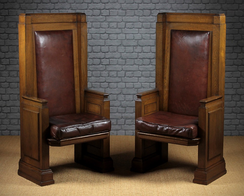 Pair Machine Age Throne Armchairs c.1925.