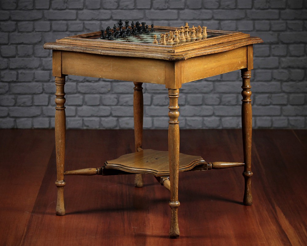 Edwardian Painted Chess Table c.1905.