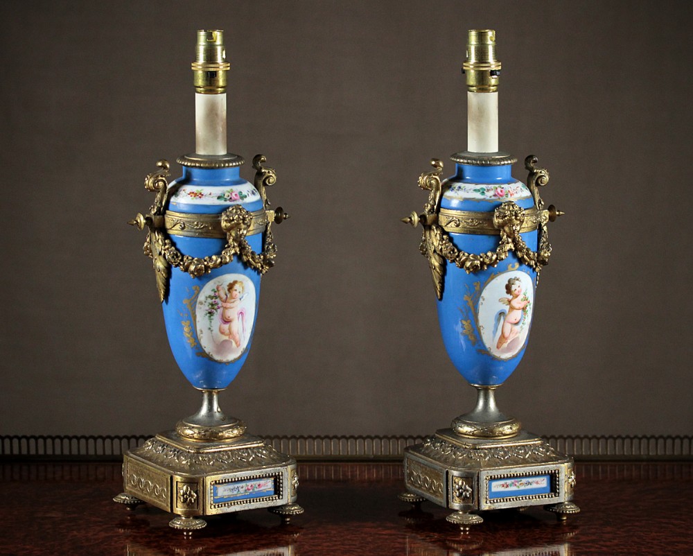 Pair 19th.c. French Garniture Table Lamps c.1890.