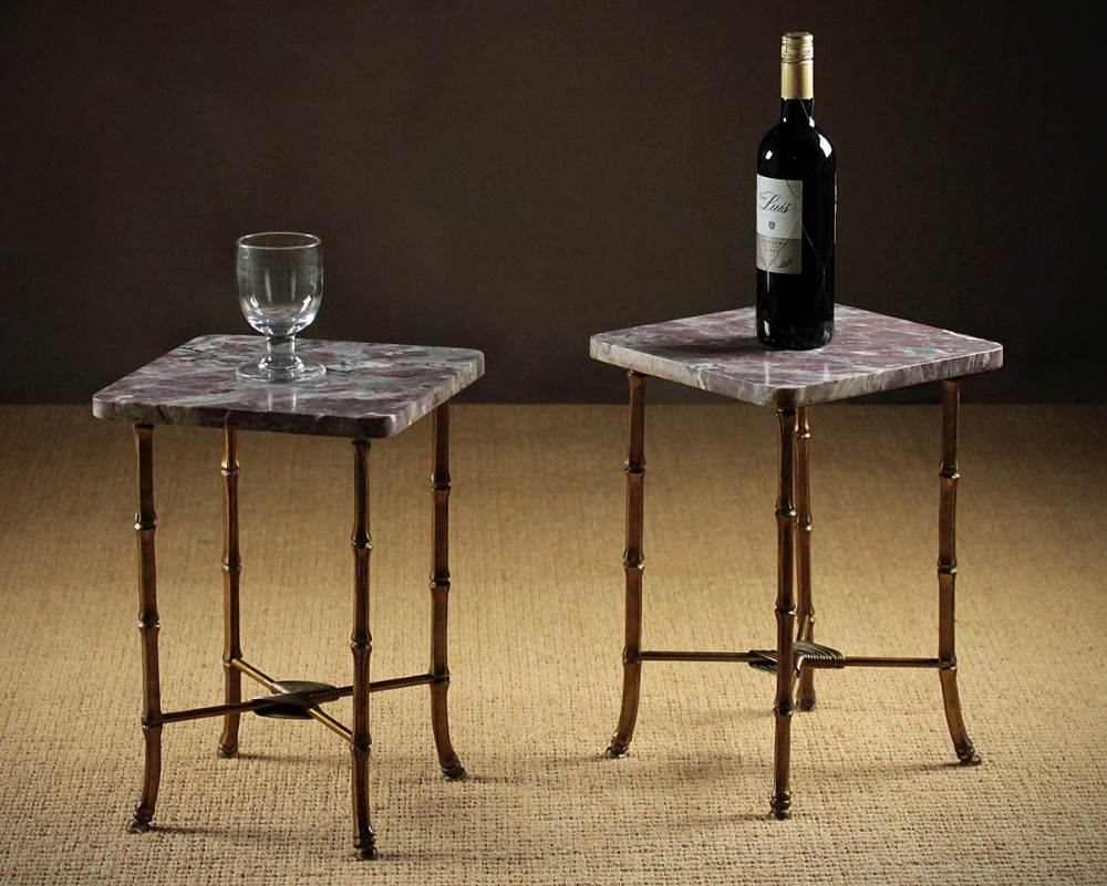Pair 20th.c. ‘Hollywood Regency’ Style Marble Top Tables c.1930.