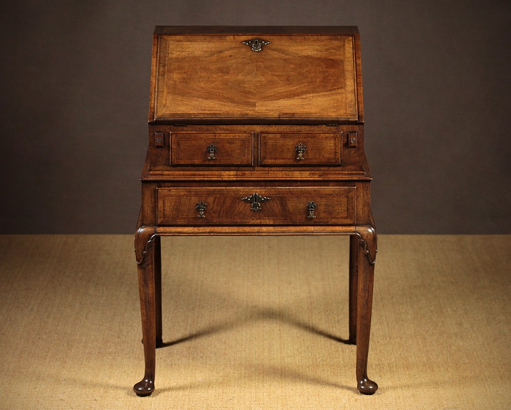 George II Style Walnut Writing Bureau c.1920.