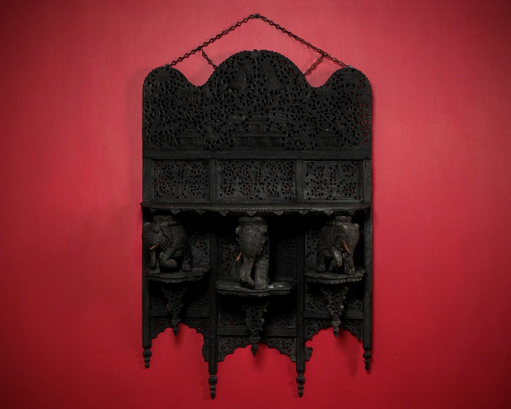 Carved Indian Wall Bracket with Elephants c.1880.