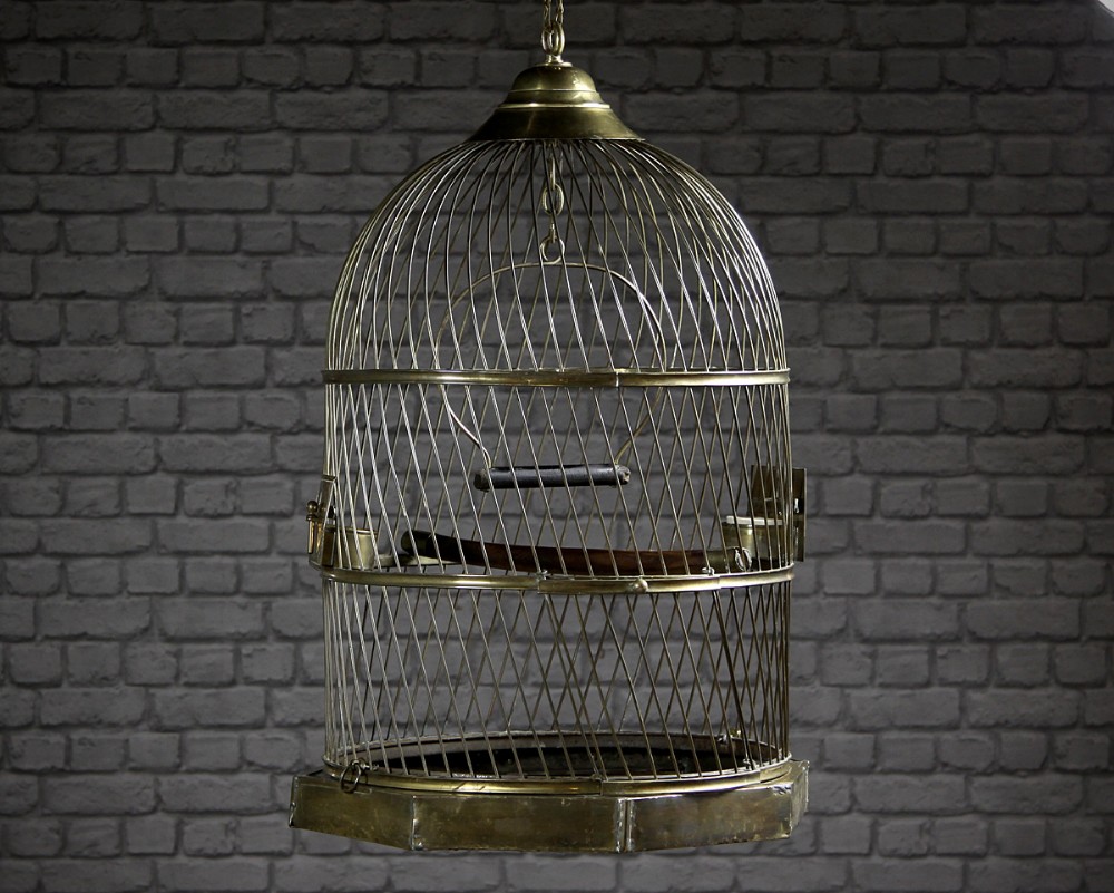 Early 20th.c. Brass Birdcage c.1920.