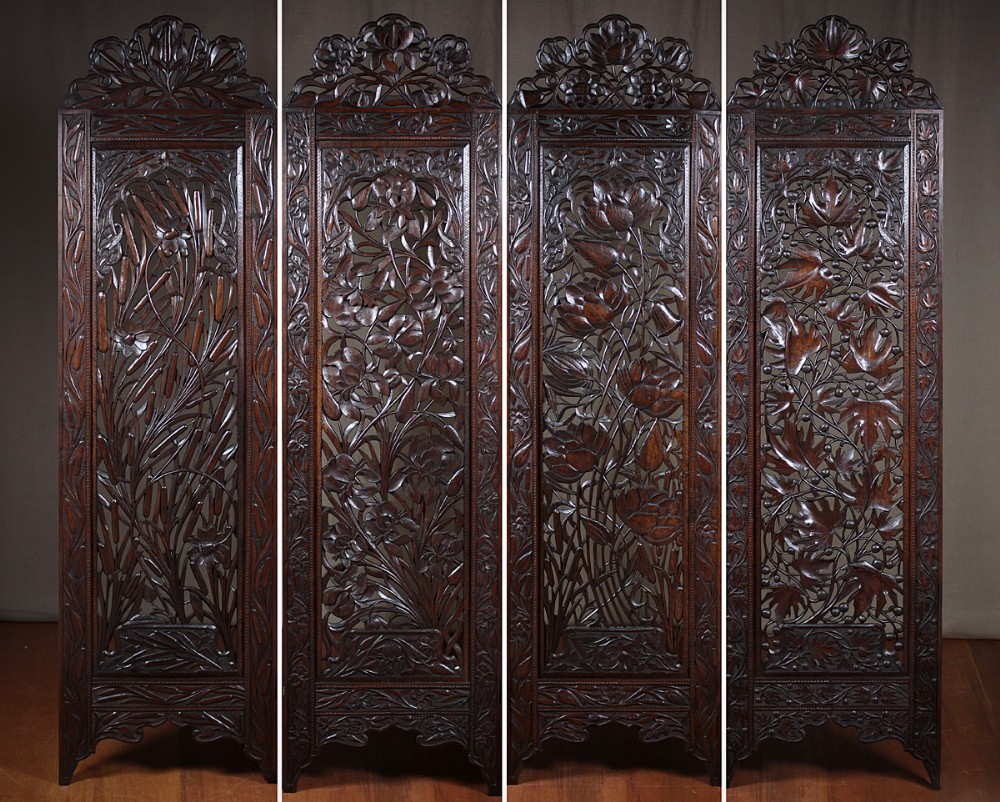 Late 19th.c. Carved Screen c.1880